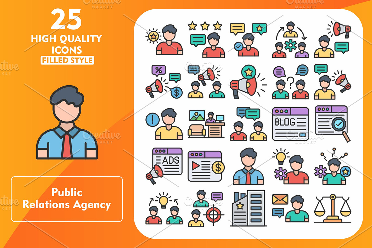 Public Relations 25 Line Filled Icon, an Icon by Pexelpy