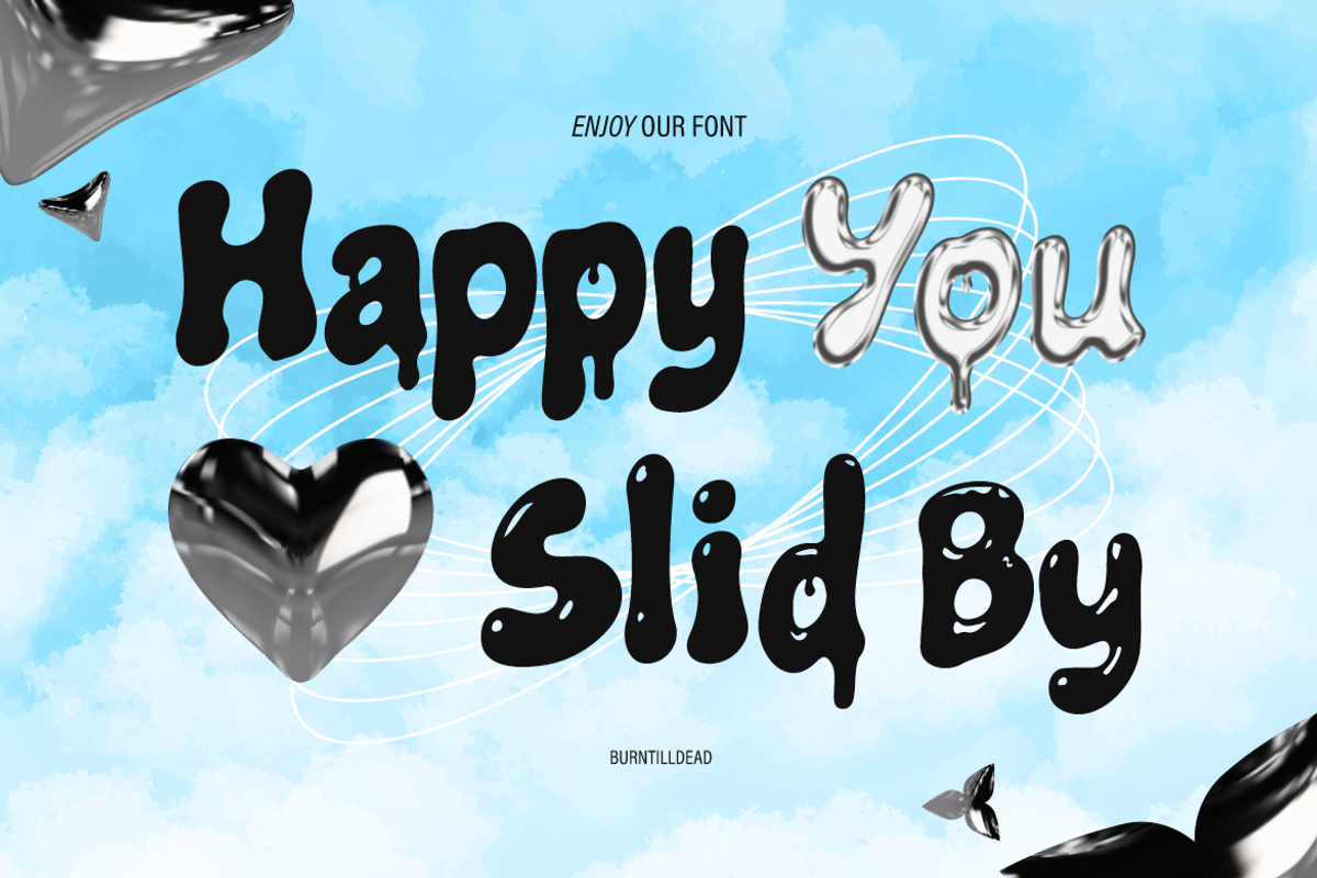 Blowpis - Liquid Bubble Font, a Sans Serif Font by Burntilldead (Photo 9 of 9)