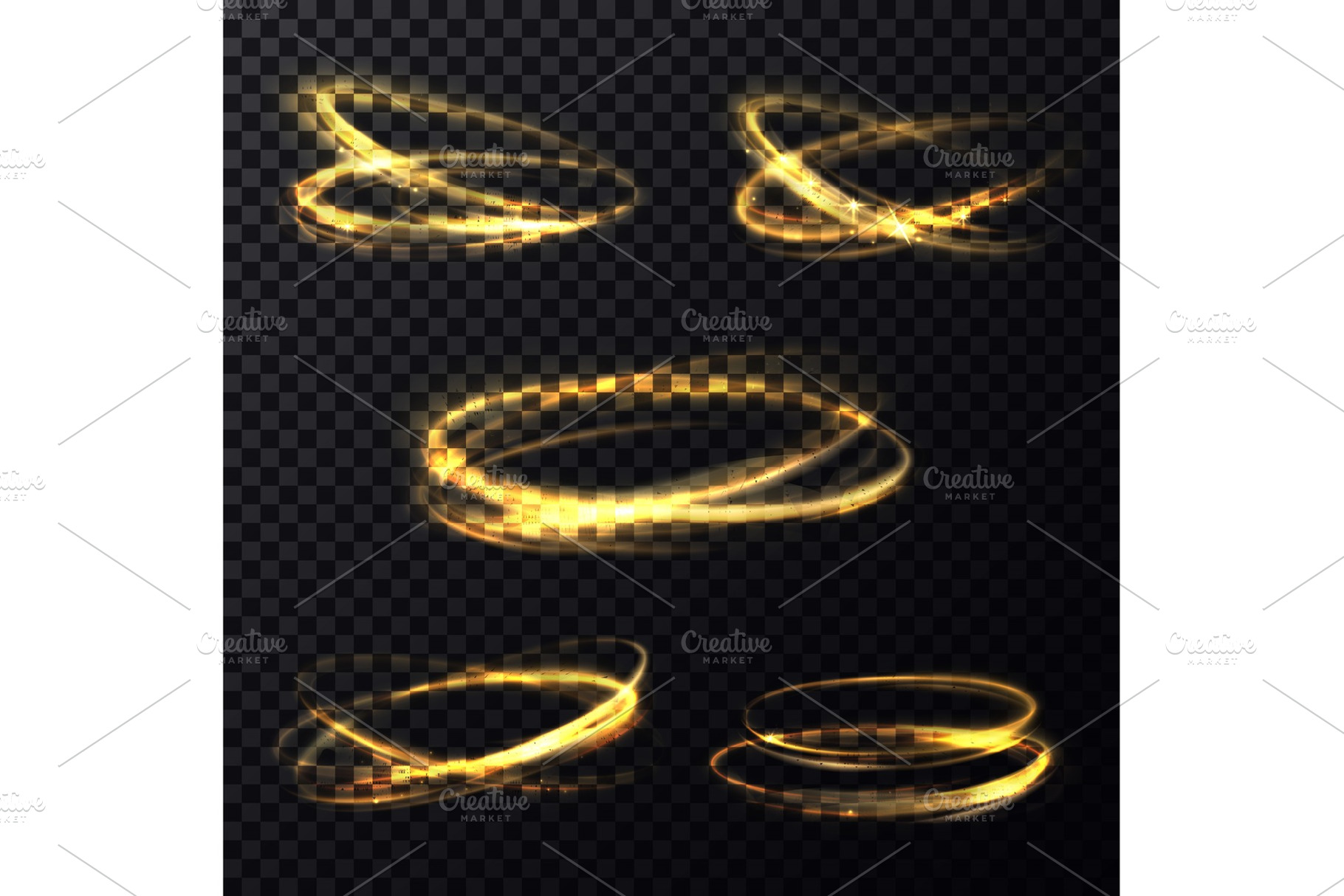 Shining light rings on transparent background, an Abstract Photo by ...