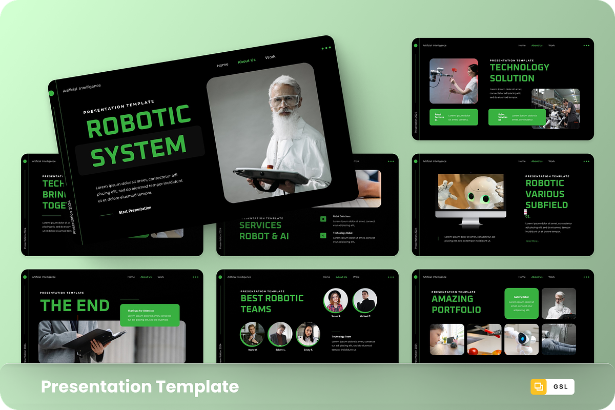 Robotic - AI Robot Google Slide, a Presentation Template by GraphauseProject (Photo 1 of 6)