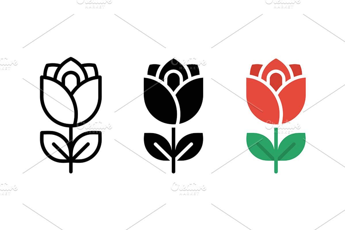 Tulip Flower Vector Design, a Solid Icon by Artonix (Photo 2 of 2)