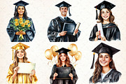 Black & Gold Graduation Day Clipart, an Illustration by Libby Wishes (Thumbnail 7 of 7)