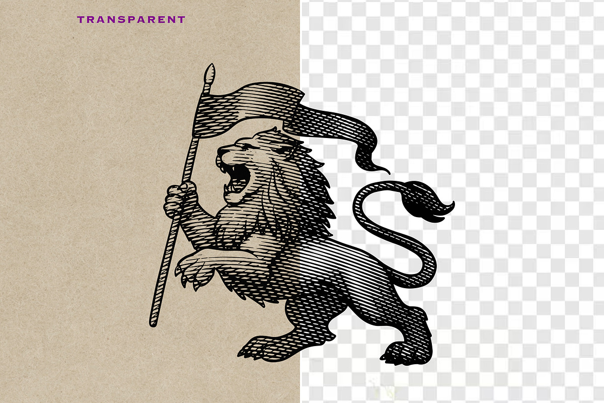 Lion Heraldry Engraving Collection, an Object Graphic by Kaizla03 (Photo 3 of 3)