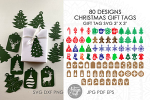 Christmas gift tag SVG cut files