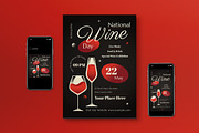 Gradient National Wine Day Flyer Set, a Flyer Template by graphicook (Thumbnail 1 of 3)