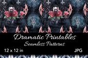 Gothic Skull Digital Paper, a Pattern Graphic by Gingerly Brazen Designs (Thumbnail 2 of 5)