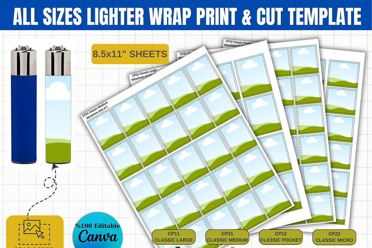 All Sizes Lighter Wrap Template 363, a Graphic by AtacanDigital (Photo 1 of 3)