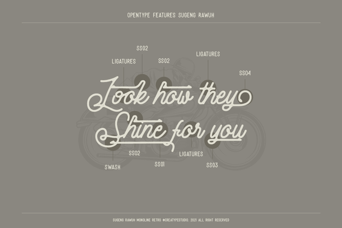 Sugeng Rawuh Monoline Retro, a Sans Serif Font by Creatype Studio (Photo 4 of 9)