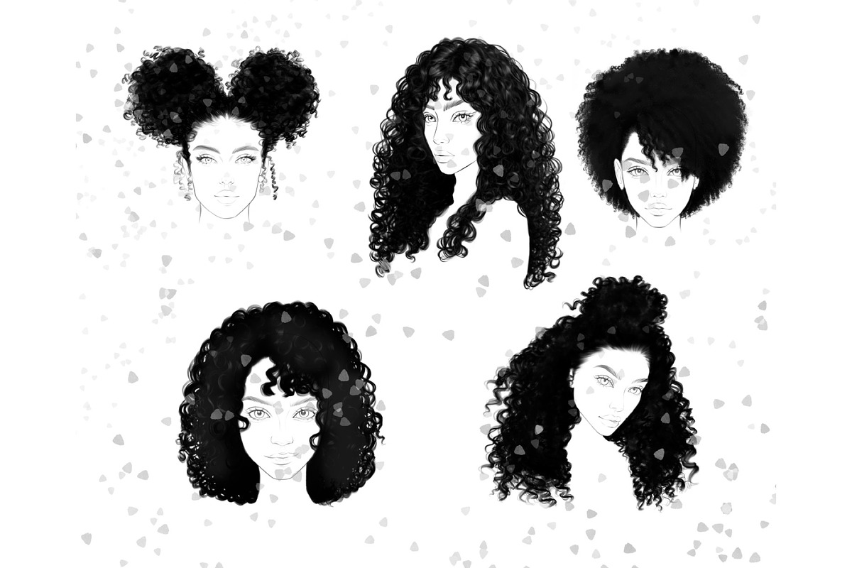 Curly hair stamps for Procreate, a Brush Add-On by Lucrumplus (Photo 2 of 3)