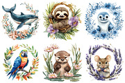 Baby Animals Floral Wildlife Frames, an Illustration by Daily.Designs (Thumbnail 2 of 6)
