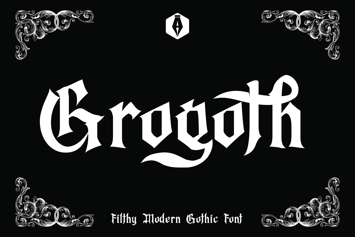 Grogoth - Filthy Gothic Font, a Blackletter Font by Anomali Creatype (Photo 1 of 11)
