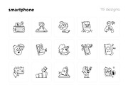 Smartphone Doodle Icons, an Outline Icon by Vectors Market (Thumbnail 9 of 10)