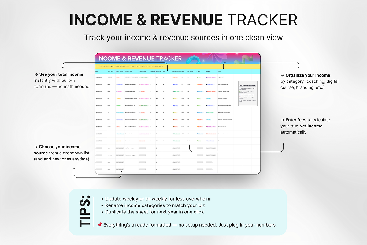 Small Business Finance Tracker Canva, a Design Template by DigiPax (Photo 3 of 10)