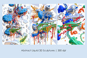 Abstract Liquid 3D Sculptures, a Decorative Illustration by StockVerse Creative (Thumbnail 1 of 4)