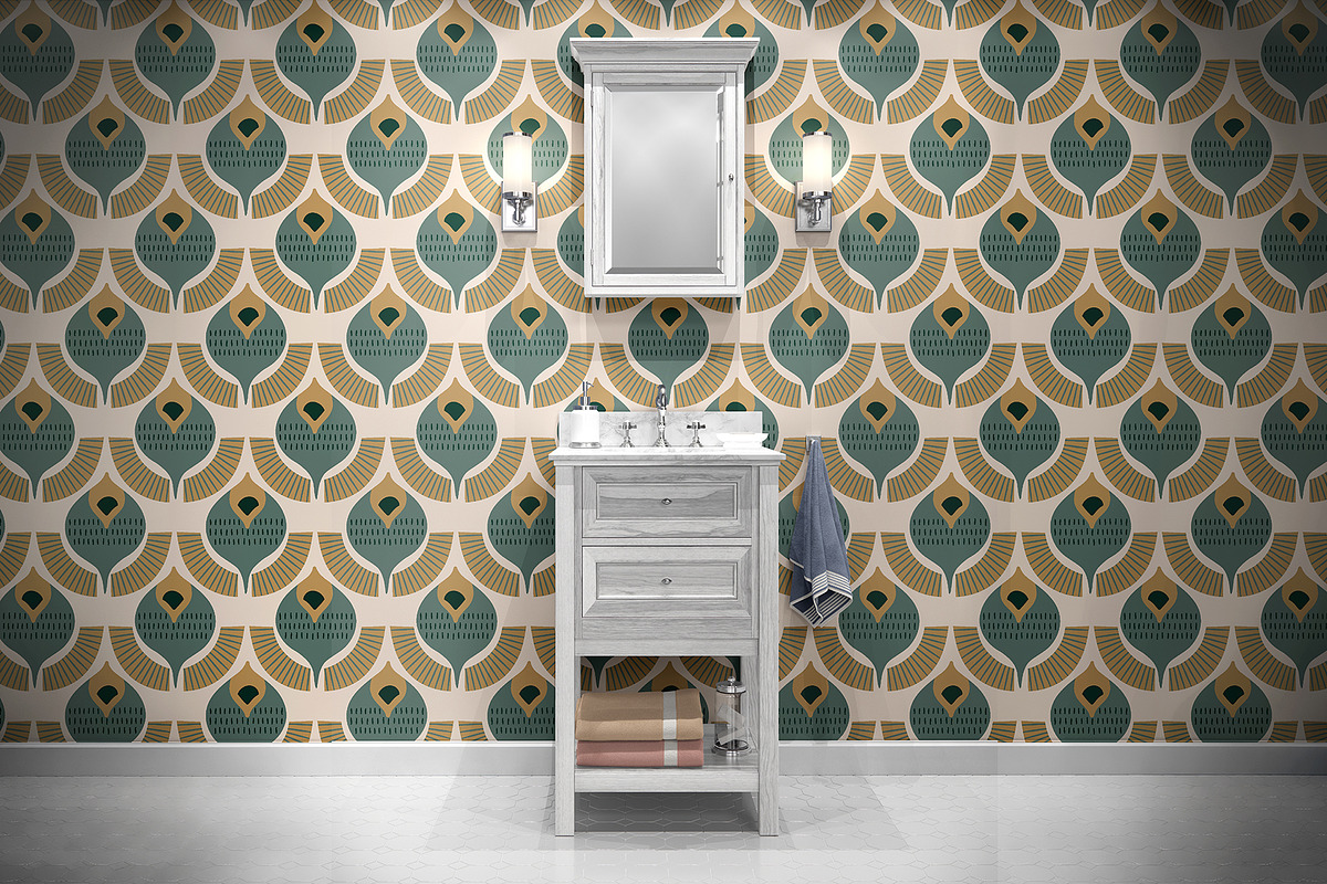 70's Retro Damask Geometric Pattern, a Pattern Graphic by StudioGlouna (Photo 9 of 9)