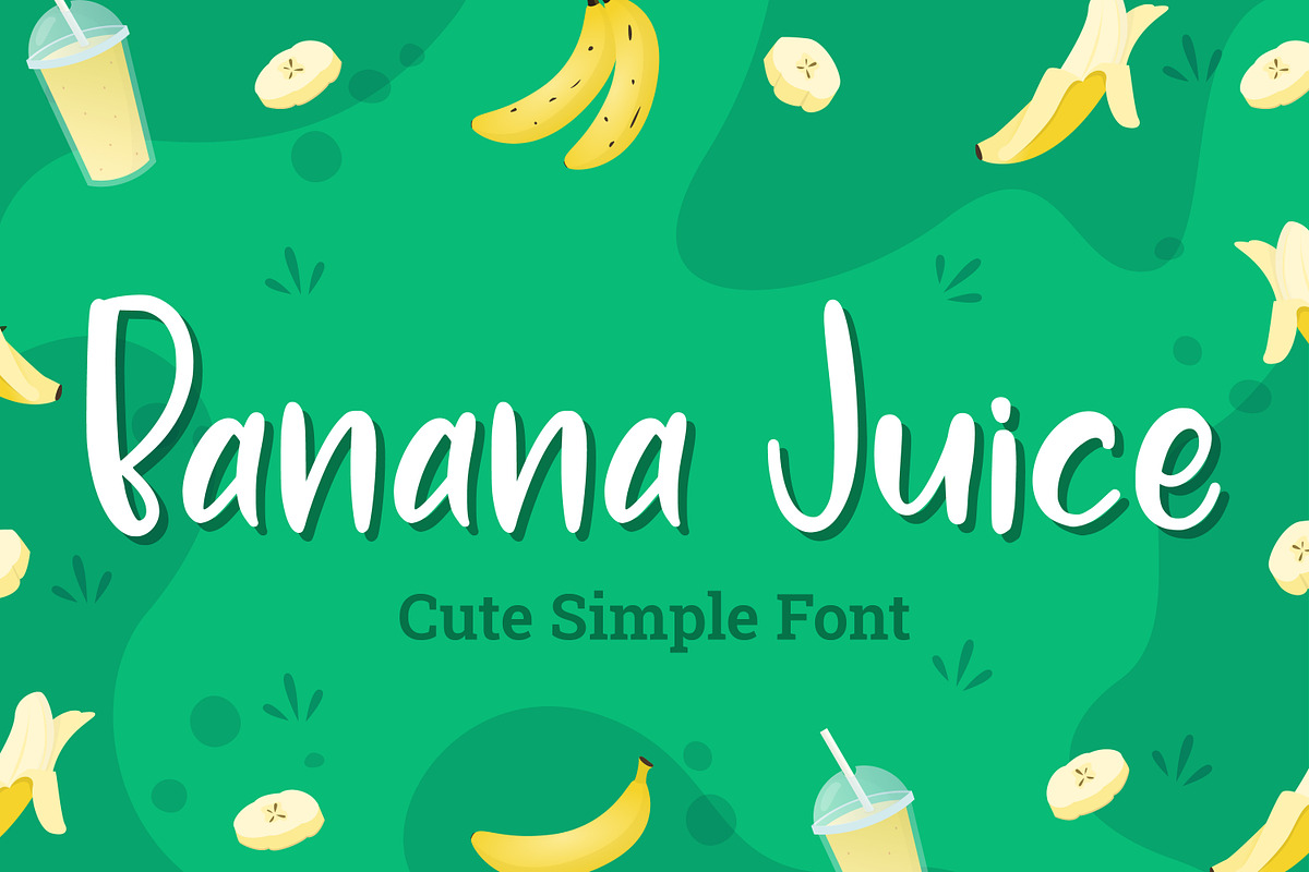 Banana Juice - Cute Simple Font, a Font by Almarkhatype (Photo 1 of 10)