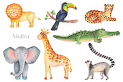 Wild Jungle, watercolor safari set, an Animal Illustration by Vivitta (Thumbnail 3 of 5)