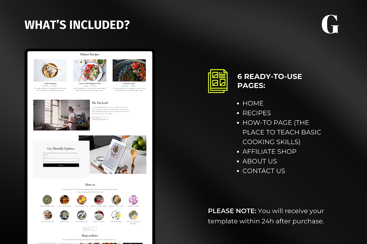 Food Blogger Wix Website Template, a Wix Template by Meraki Templates (Photo 3 of 8)