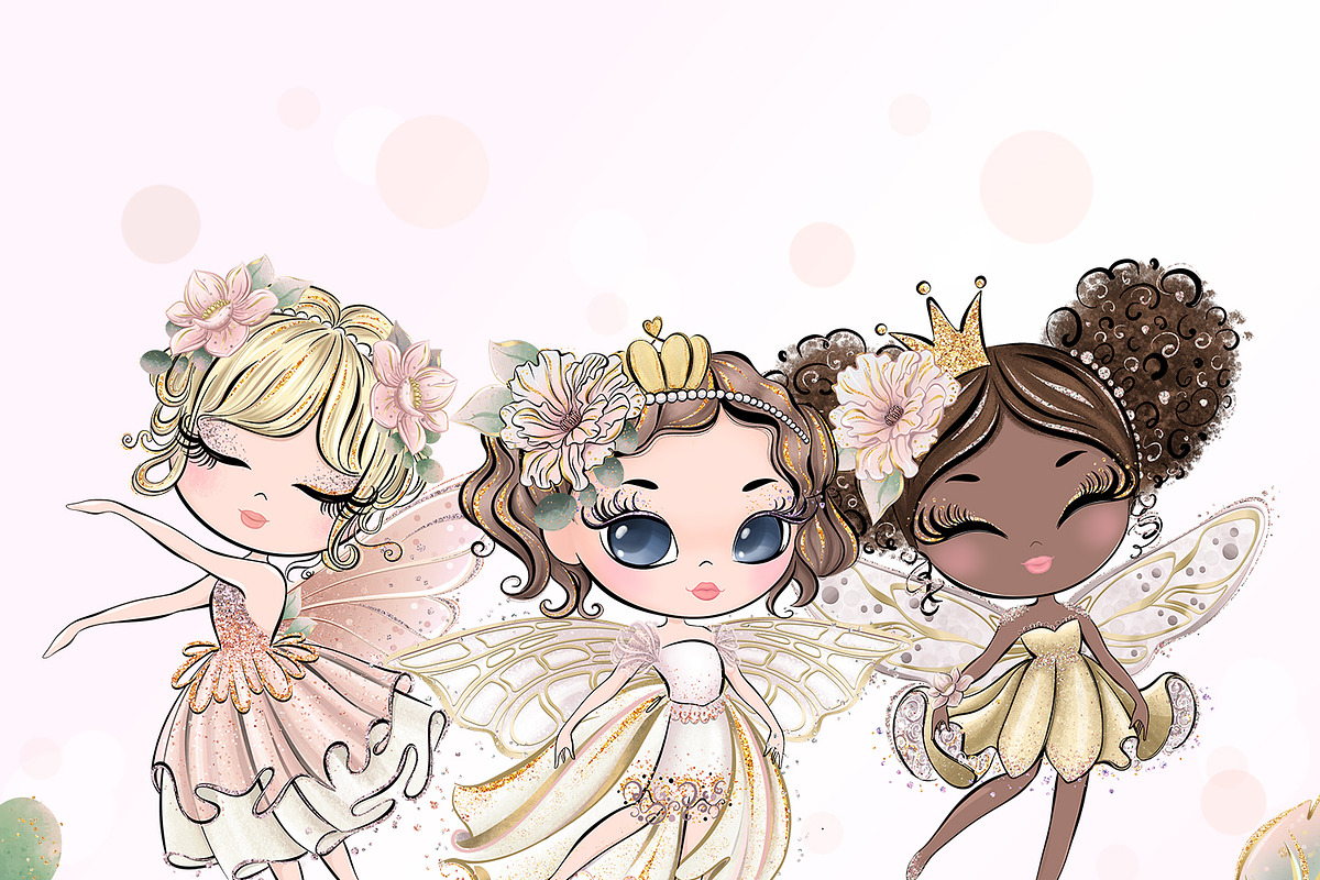 Magical Fairies Clipart, a Decorative Illustration by Masha  Studio (Photo 2 of 6)