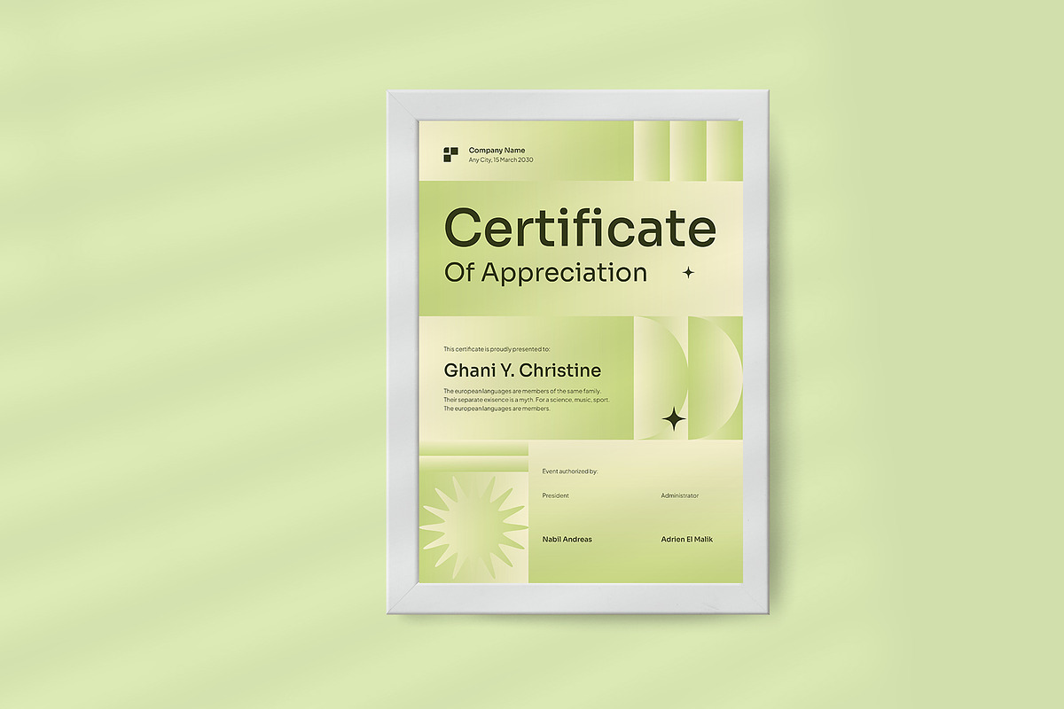 Calm Gradient Certificate preview 4