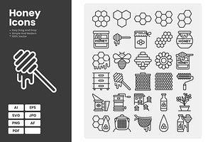 Honey Icons Pack, an Outline Icon by erifqizeicon