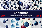 Blue Christmas decorations. Seamless, a Pattern Graphic by Zoya Miller (Thumbnail 1 of 9)