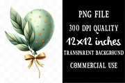 Sage and Gold Balloons Clipart, an Illustration by Designking (Thumbnail 4 of 5)