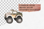 Watercolor Monster Truck Clipart Set, a Transportation Illustration by CropUp Creative (Thumbnail 4 of 5)
