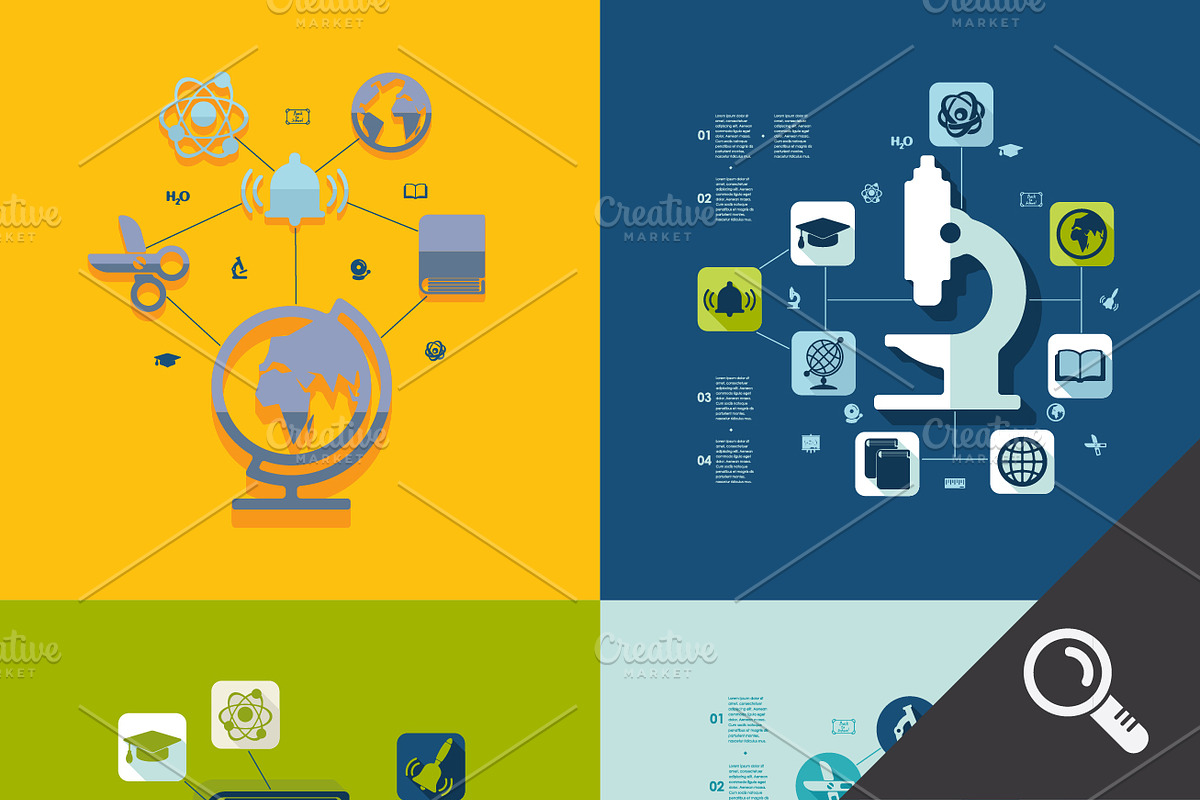 44 EDUCATION FLAT infographics, a Presentation Template by Palau (Photo 4 of 5)