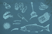 Seafood and Nautical Illustrations, a Food Illustration by Paper Curls Design (Thumbnail 2 of 6)