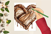 Mocha Valentine's Day Clipart, an Illustration by DreamCafeArt (Thumbnail 6 of 6)