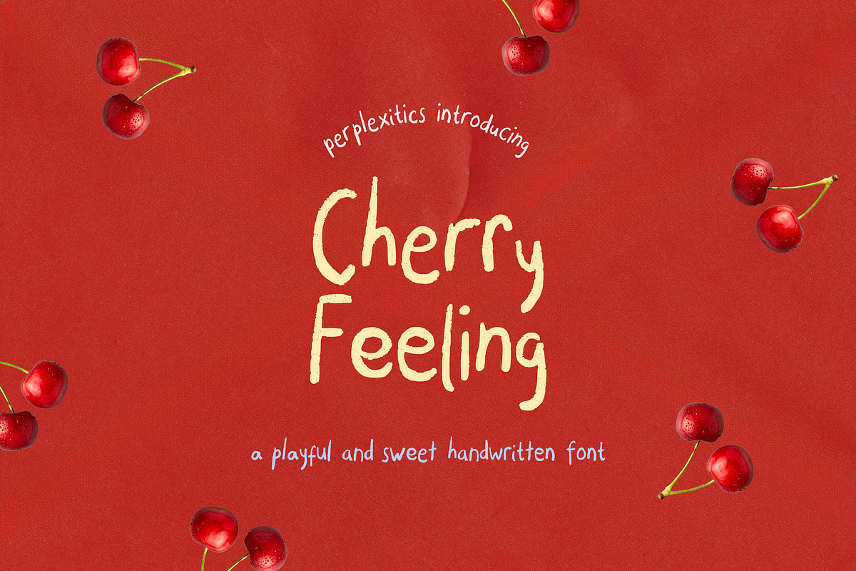 Cherry Feeling Handwritten Font, a Handwritten Font by Perplexitics (Photo 1 of 10)