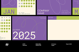 Purple 2025 Desk Calendar, a Stationery Template by Neermana