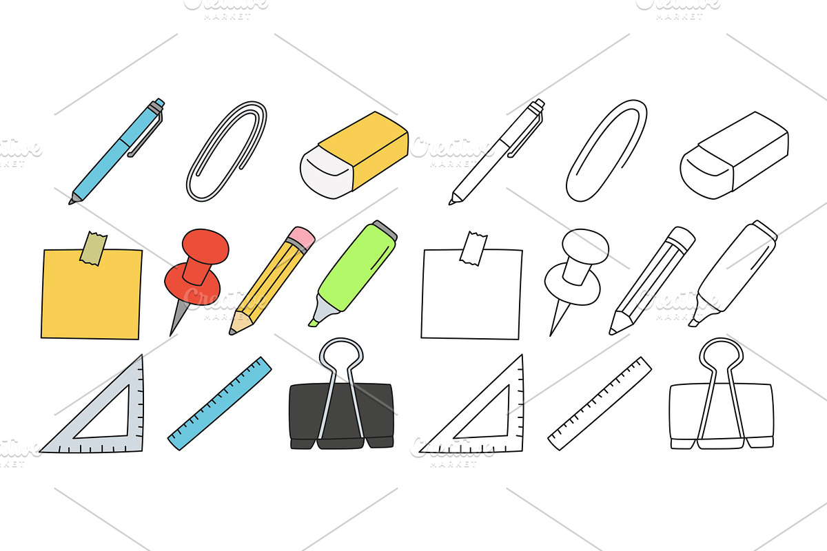Stationery And Office Equipment., an Object Illustration by kaisorn (Photo 2 of 3)
