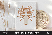 Flower Cross SVG, Faith Cross SVG, an Object Graphic by ClipartMuchLove (Thumbnail 3 of 6)