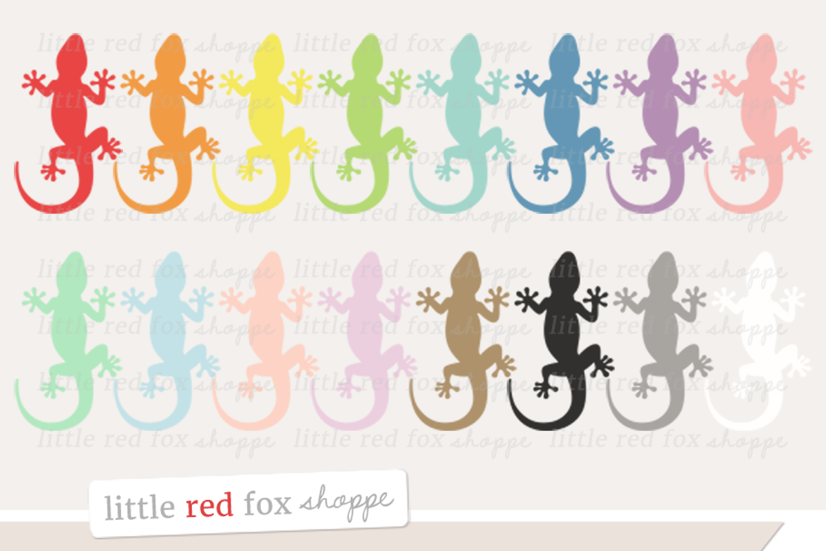 Gecko Clipart, an Animal Illustration by Little Red Fox Shoppe