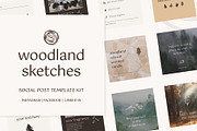 Nature Woodland Eco Social Templates, a Social Media Template by CreativeWilderness (Thumbnail 1 of 12)