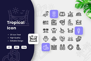 Tropical Icon, an Outline Icon by Fau Graph