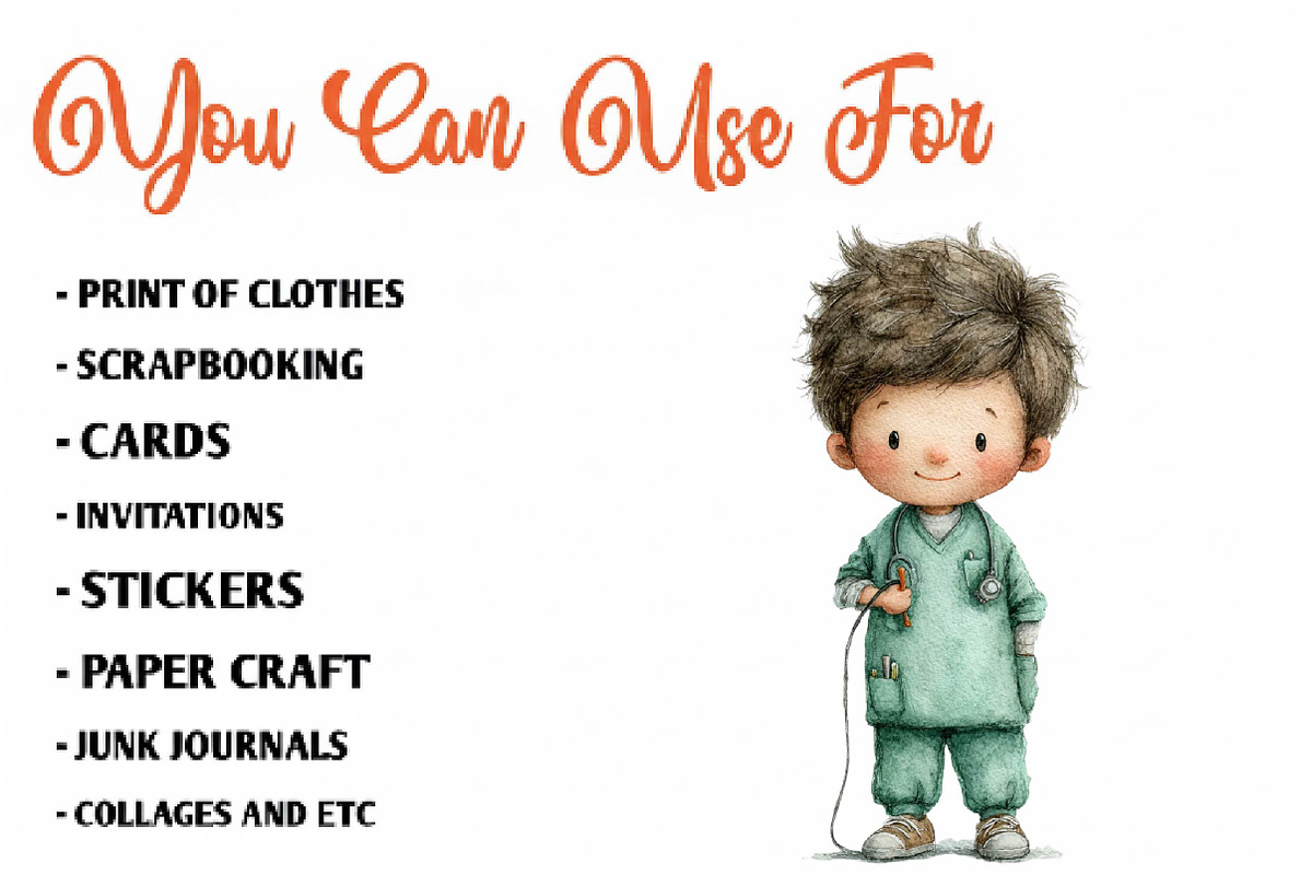 Cute Doctors Medical Clipart, a Seasonal Illustration by CreationArt (Photo 5 of 9)