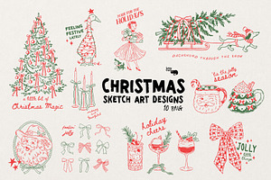 Christmas Sketch Art Designs