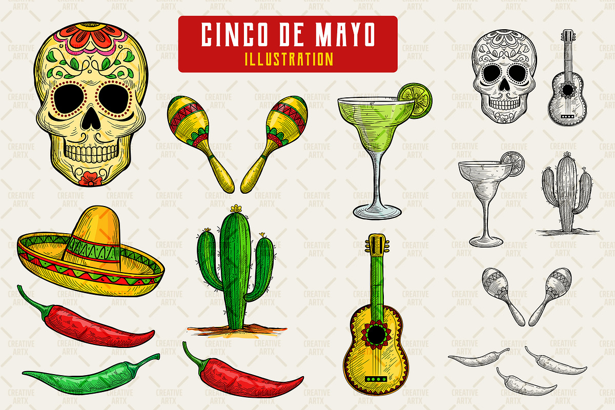Cinco De Mayo illustration Set, an Object Graphic by DesignWorkz