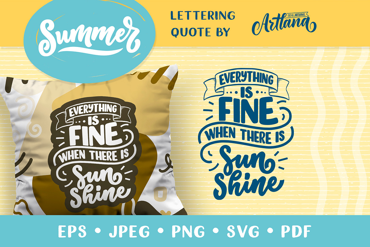 Summer Lettering Quotes, a Decorative Illustration by Artlana
