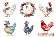 Patriotic USA Chicken PNG Retro Amer, an Illustration by DreamArtGraphic (Thumbnail 4 of 4)