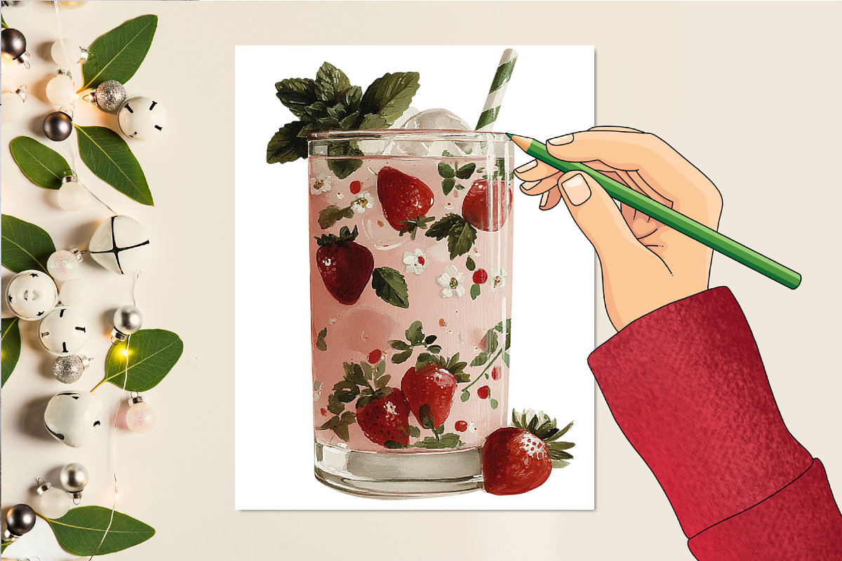 Strawberry Clipart Cottagecore Png, an Illustration by DreamCafeArt (Photo 6 of 6)