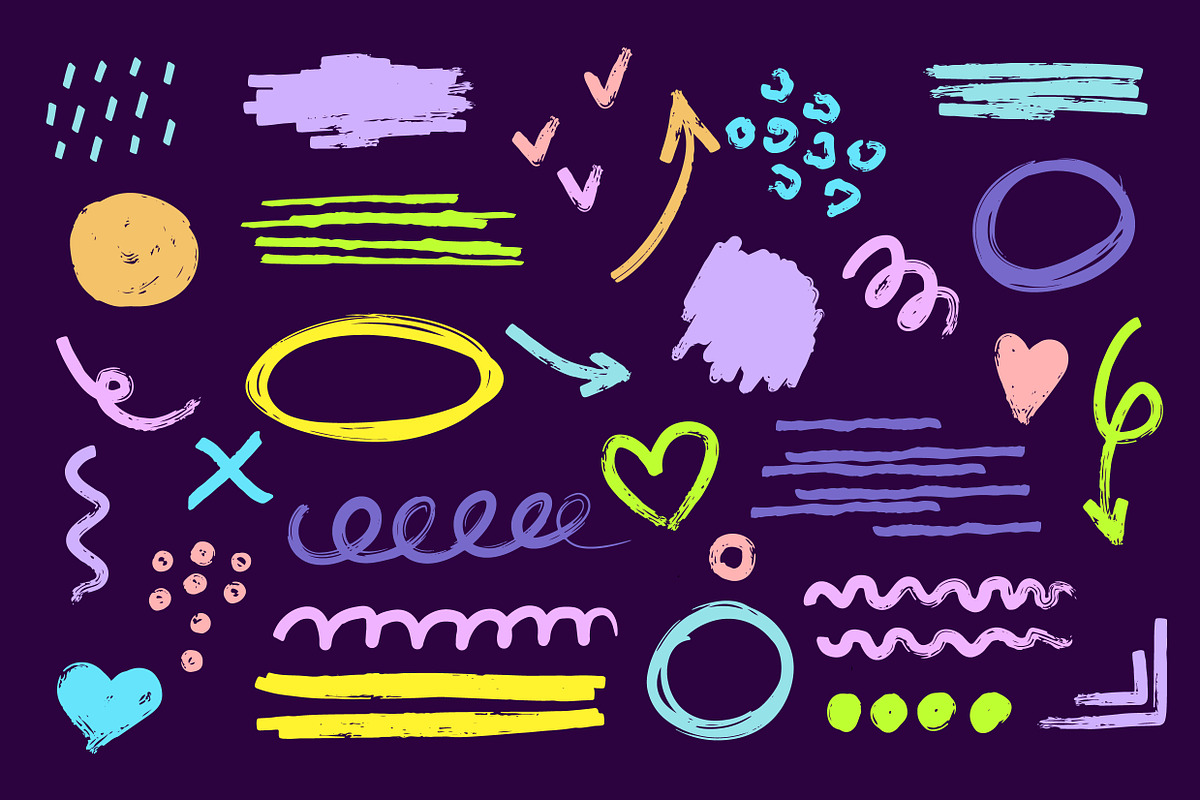 Hand Drawn Abstract Marker Strokes, an Object Graphic by Olena Halahan (Photo 3 of 4)