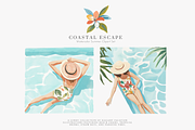 watercolor beach clipart collection, a Decorative Illustration by Patishop Art (Thumbnail 4 of 10)