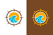 Wave Summer Logo with Compass Frame, a Branding & Logo Template by Signatoro (Thumbnail 1 of 4)