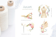 Sewing Supplies Clipart, an Illustration by Julia M. Watercolor (Thumbnail 5 of 13)