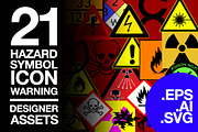 21 Hazard Symbols Warning Standard, an Icon by PremiumGoods (Thumbnail 1 of 2)
