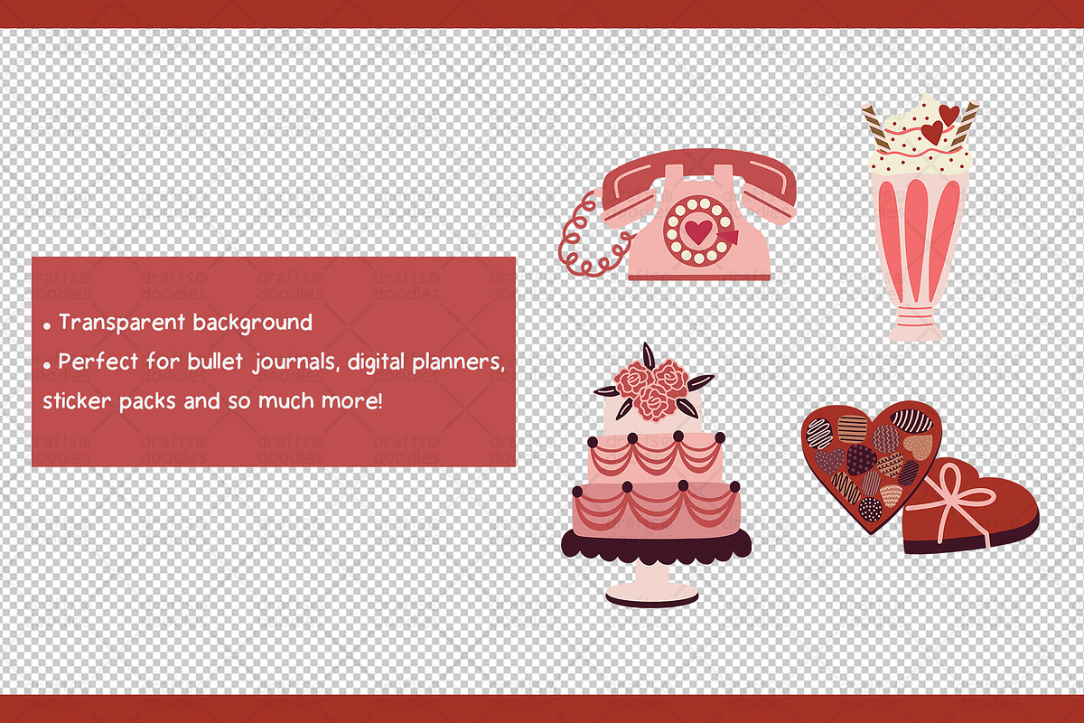 Valentine's Day Date Graphic Set, a Pattern Graphic by Drafts n Doodles (Photo 3 of 10)